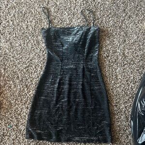 Chic Shimmering Black Mini Dress